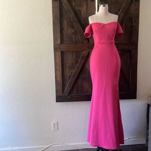 New Elegant Front Slit Off Shoulders Formal Party Long Mermaid Dress - Picture 4 of 16